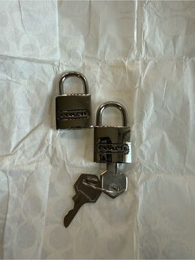 Coach Silver Padlocks with Keys - Polished Metal Finish